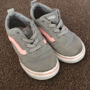 Toddler girl gray and pink Vans